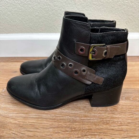 Naturalizer Drea Women’s Size 7 Leather Calf Fur Grommet Ankle Booties - Picture 2 of 13